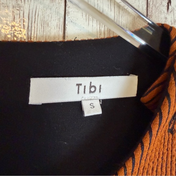 Tibi Rust Striped Wide-Sleeve Ribbed Shift Dress Small - Picture 5 of 8